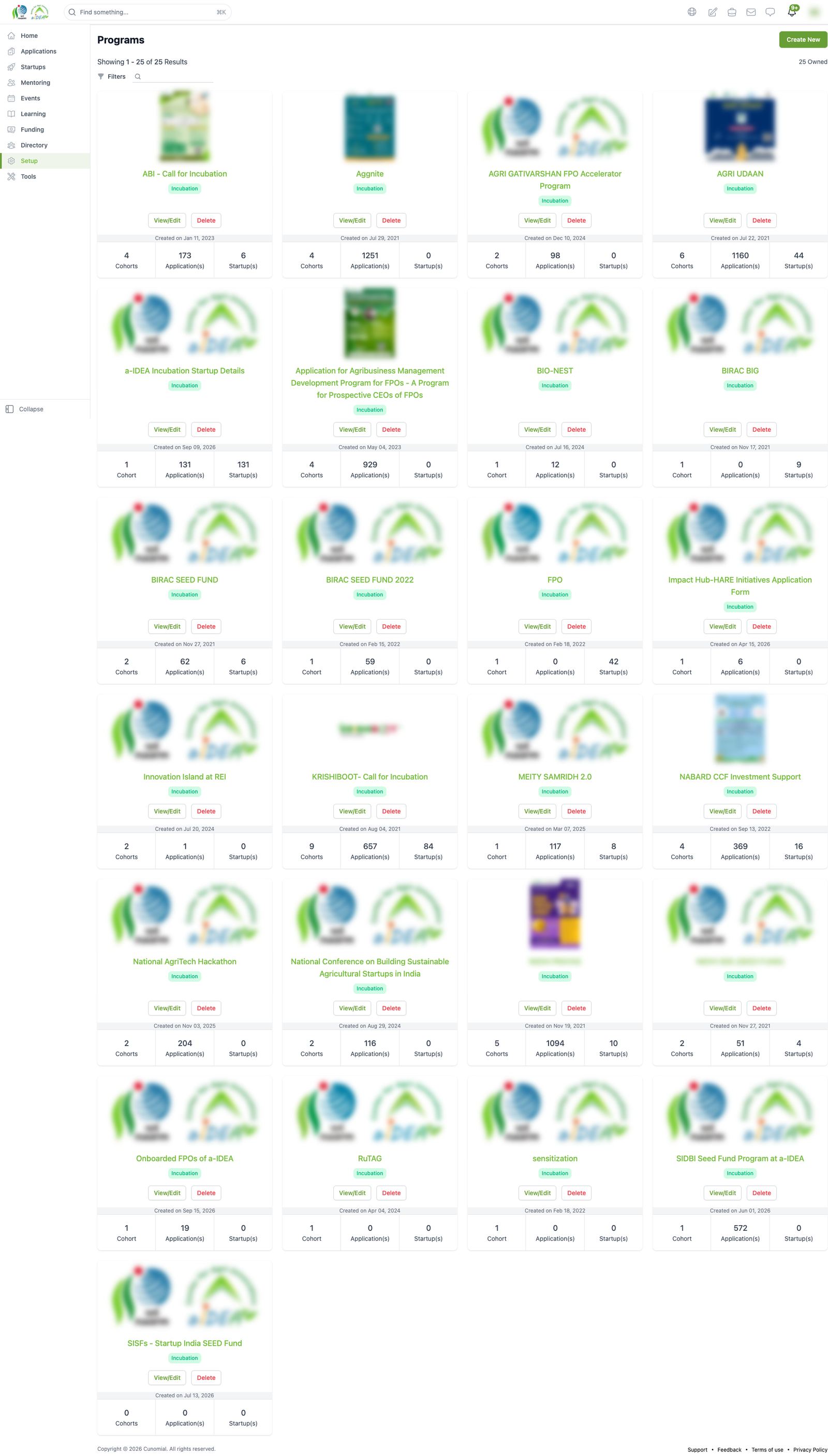 Programs list