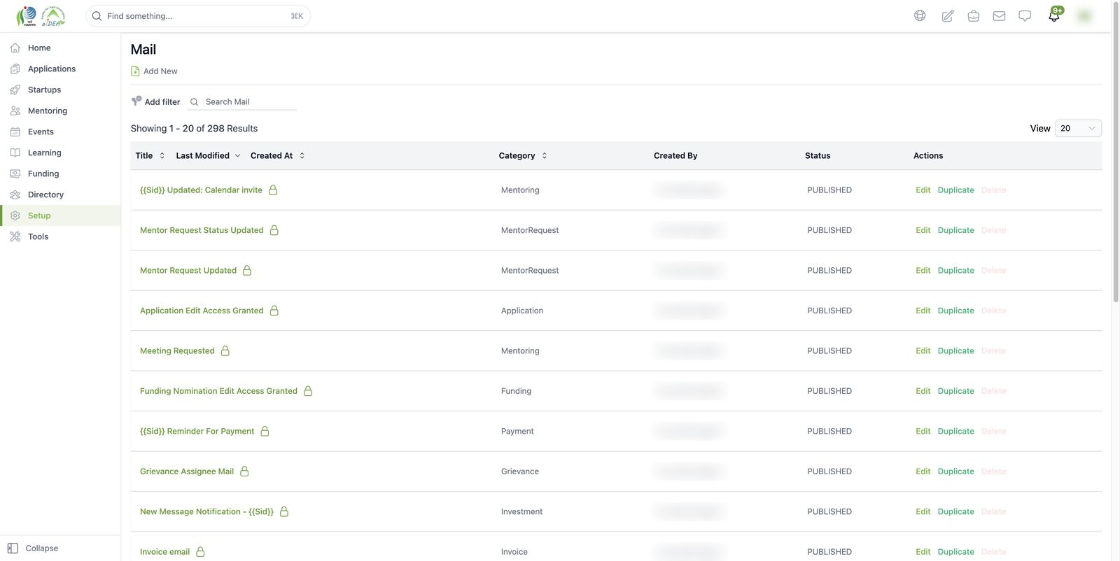 Mail templates