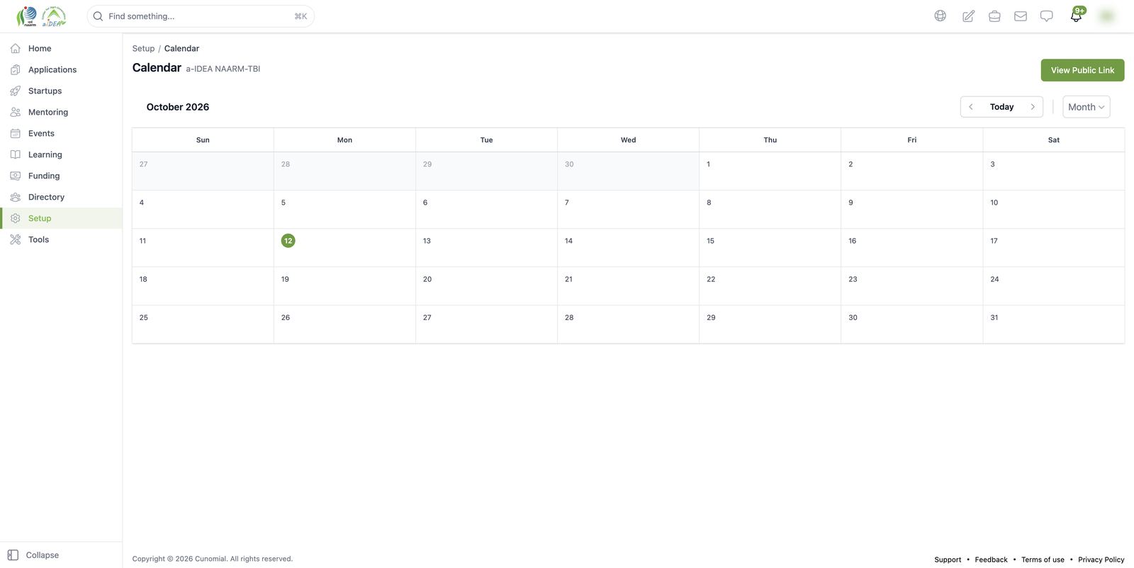 Site calendar