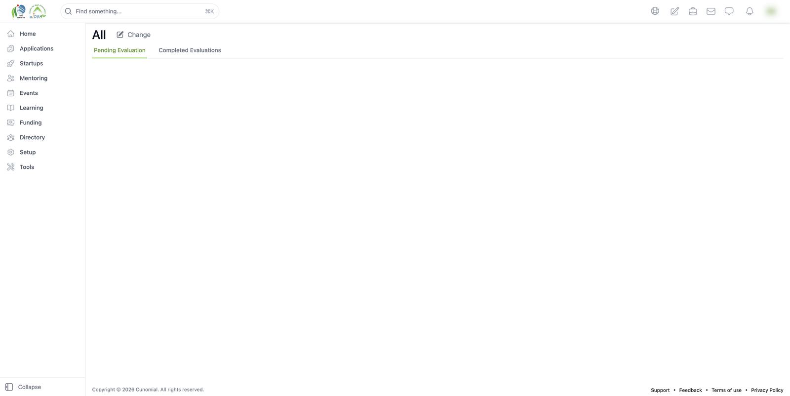 Evaluator's own page (entry point only)