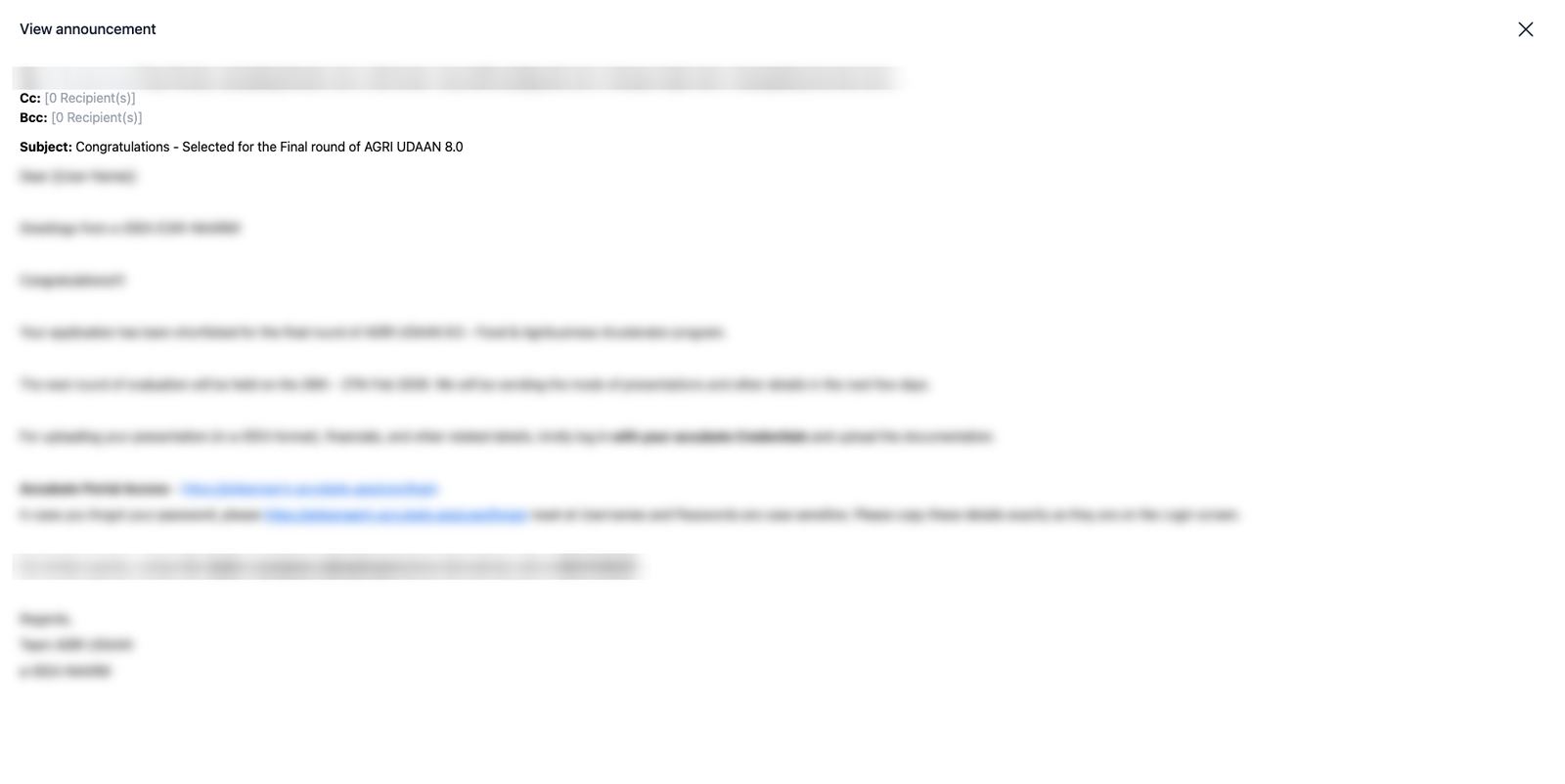 View announcement