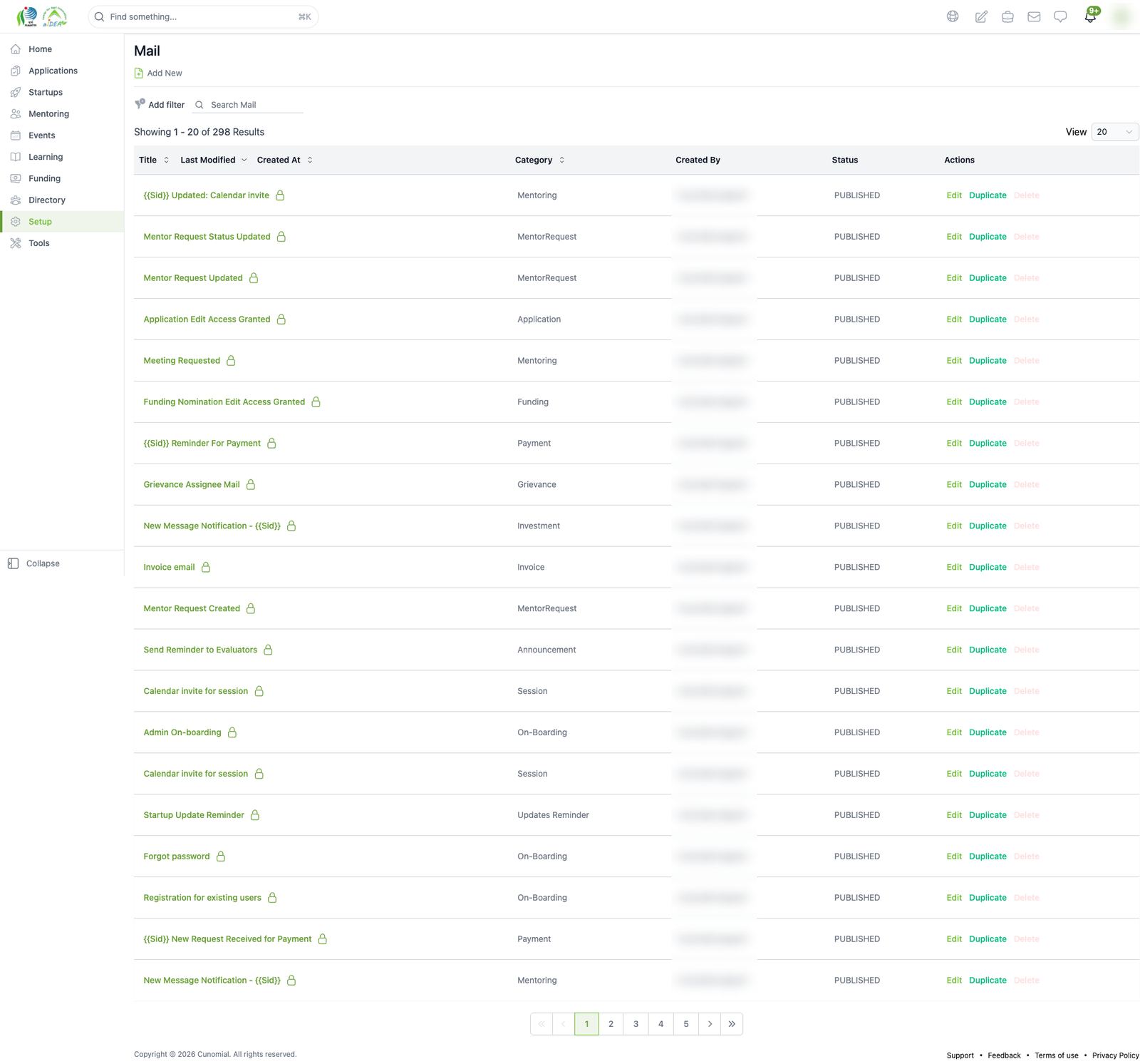 Mail templates (system emails)