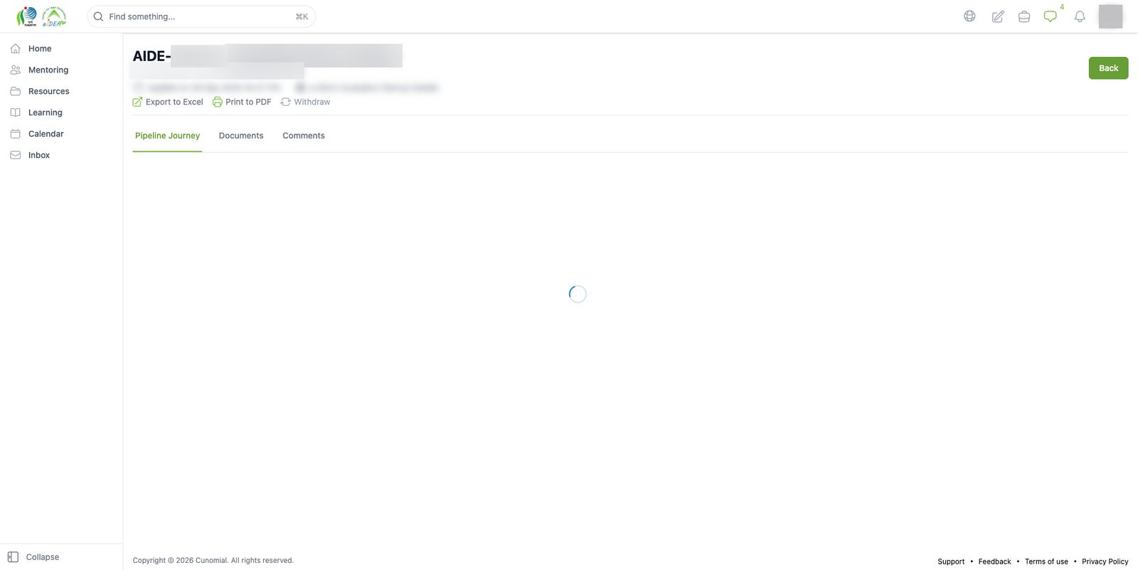 One application (founder view)