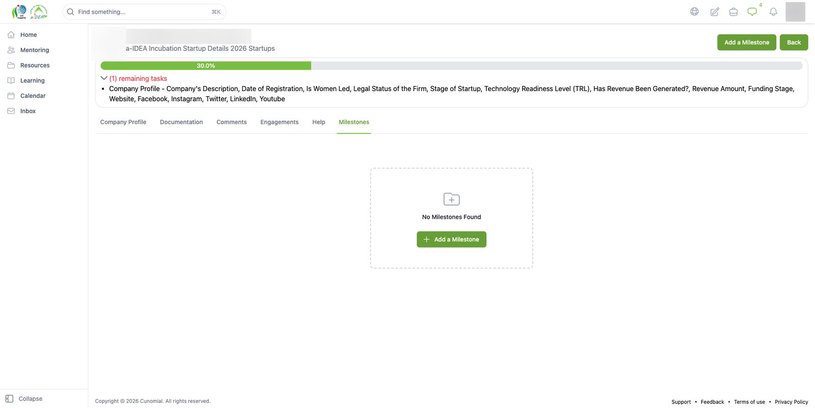 Startup profile: Milestones