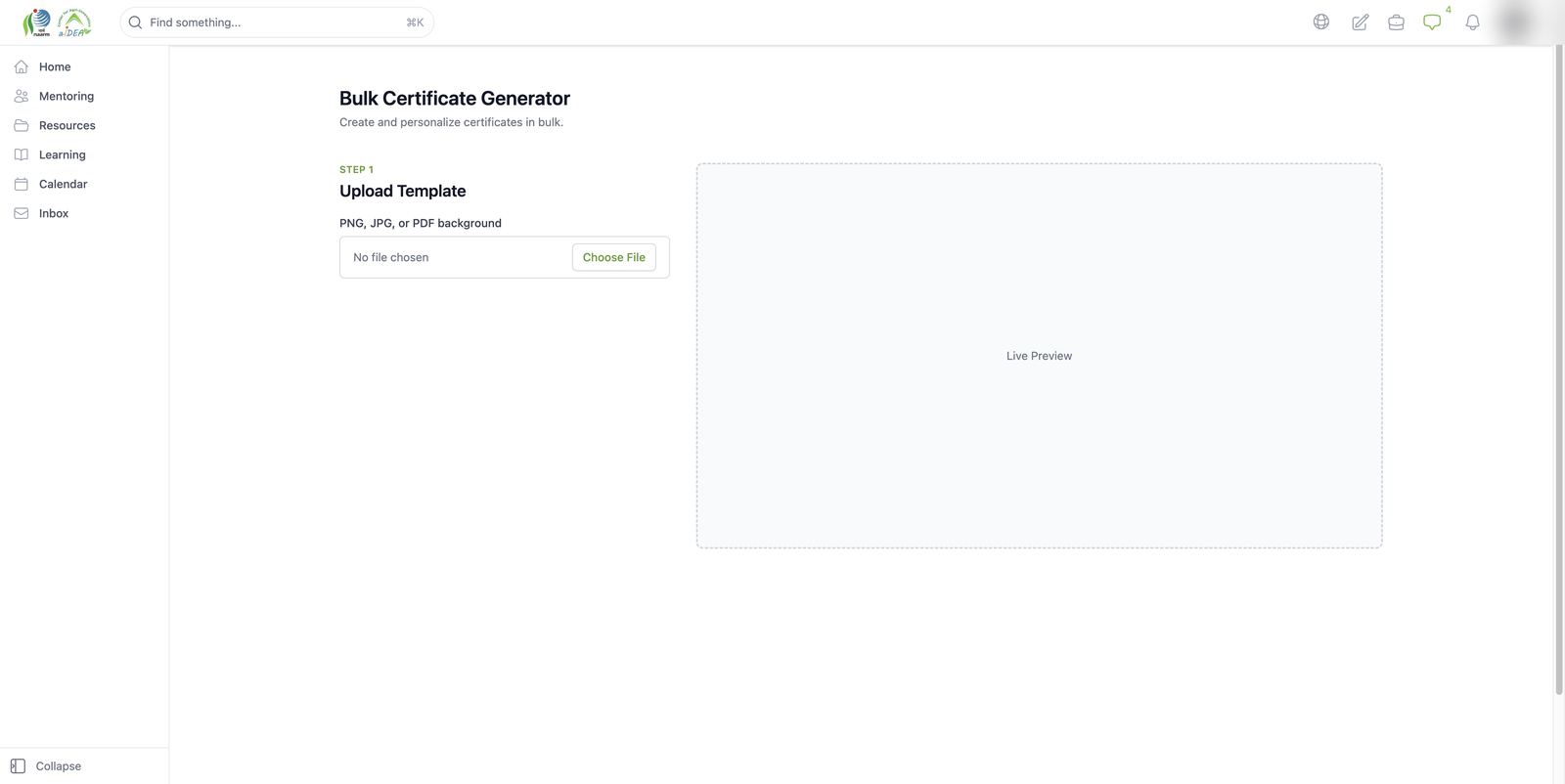 Bulk Certificate Generator opens for a founder