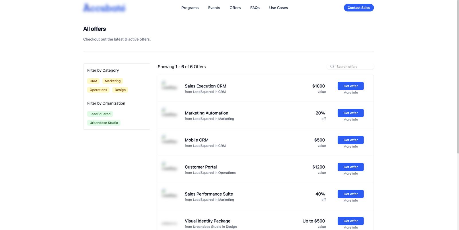 Accubate public marketplace: All offers